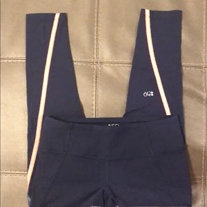 Splits59 Small Crop Legging-Navy/Orange stripe